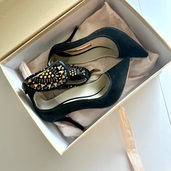 Sophia Webster Leandra Suede Ankle-Collar Pump, Black - size 36.5 - Picture 2 of 8